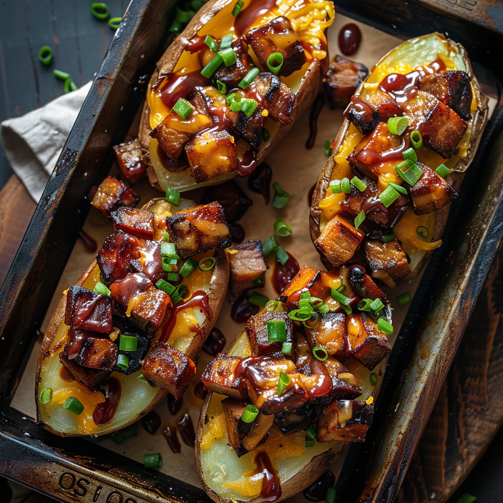 Baked potato with Meatyer smoked meat bites